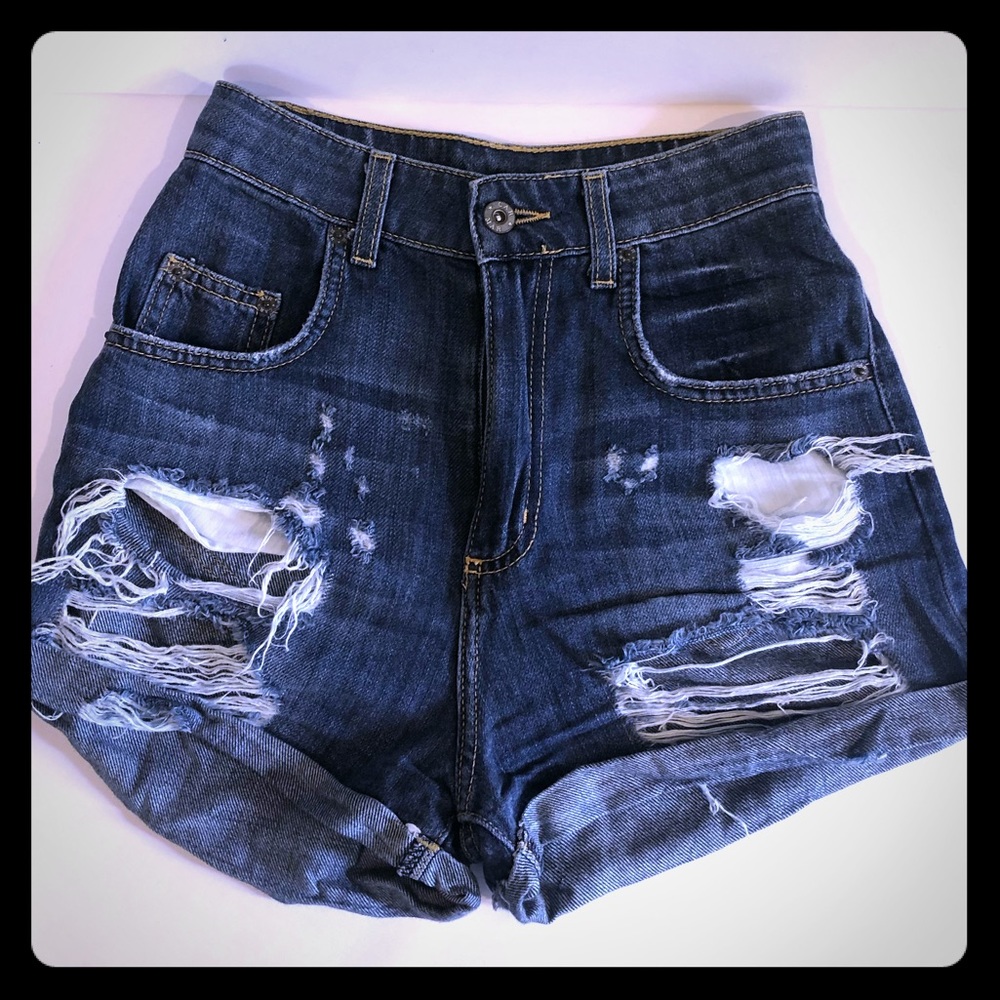 Carmar high waisted jean shorts